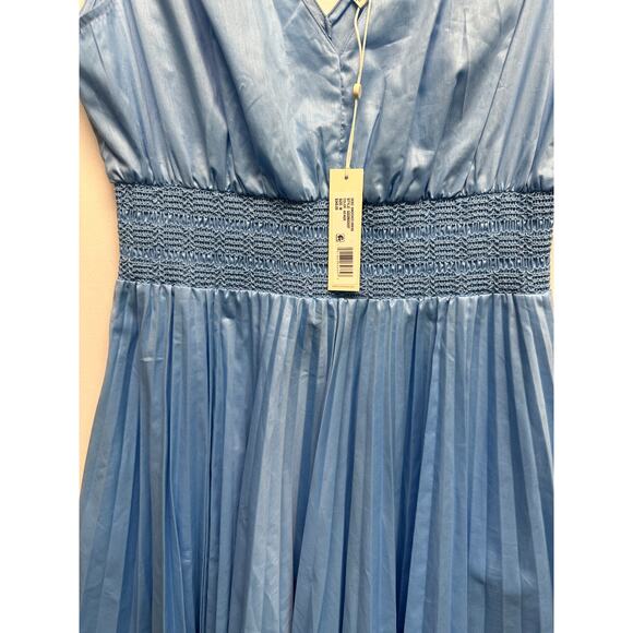 Rebecca Taylor Smocked Cotton Mini Dress Blue Size M NWT - Picture 3 of 14